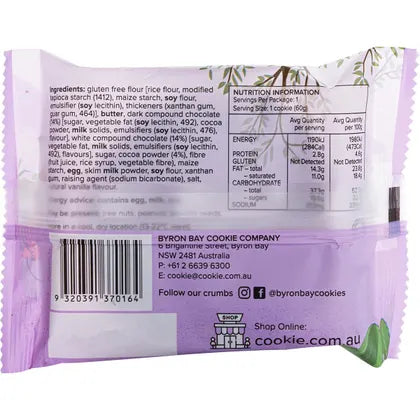 Byron Bay Cookies- Gluten Free Cookies Triple Choc Fudge-12x60g