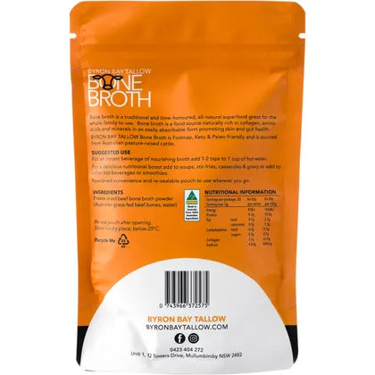 BYRON BAY TALLOW- Grass Fed Beef Bone Broth Powder-100g