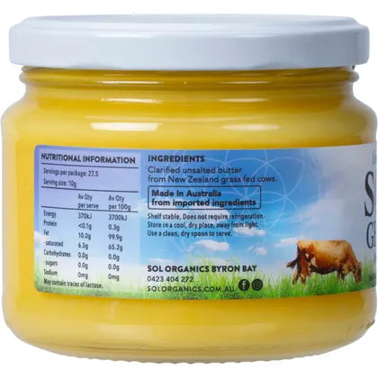 Sol Organics- Grass Fed Ghee-275g