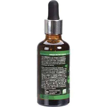Green Nutritionals- Green Omega3 Vegan Drops 300mg DHA+150mg EPA-50ml