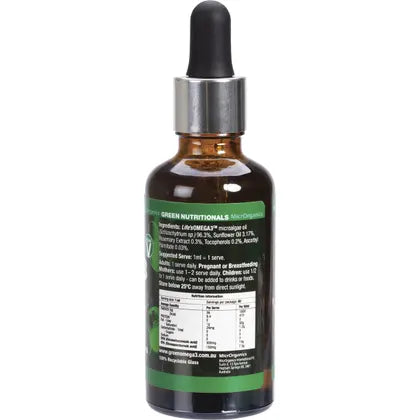 Green Nutritionals- Green Omega3 Vegan Drops 300mg DHA+150mg EPA-50ml