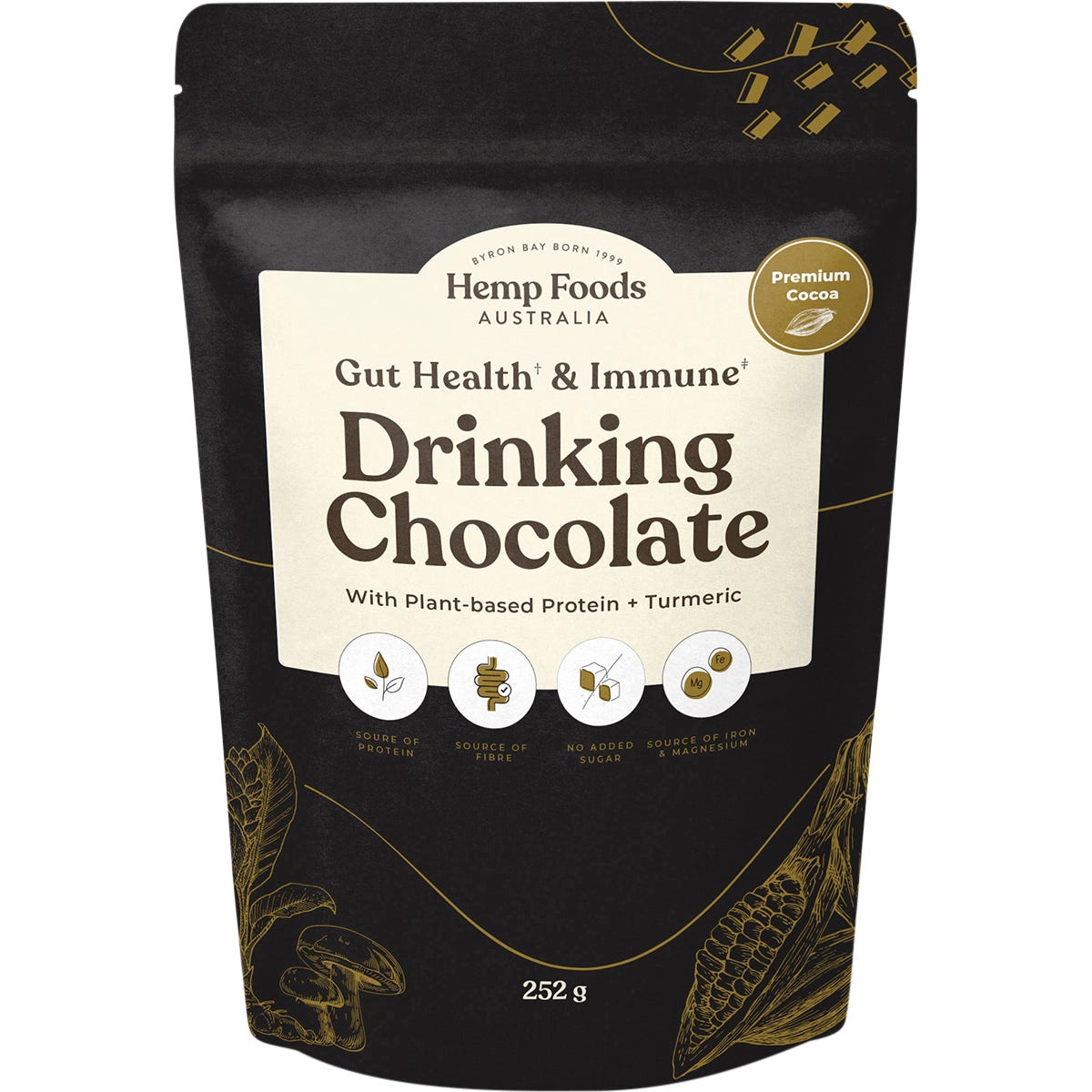 Hemp Foods Australia- Drinking Chocolate Gut Health & Immune-252g