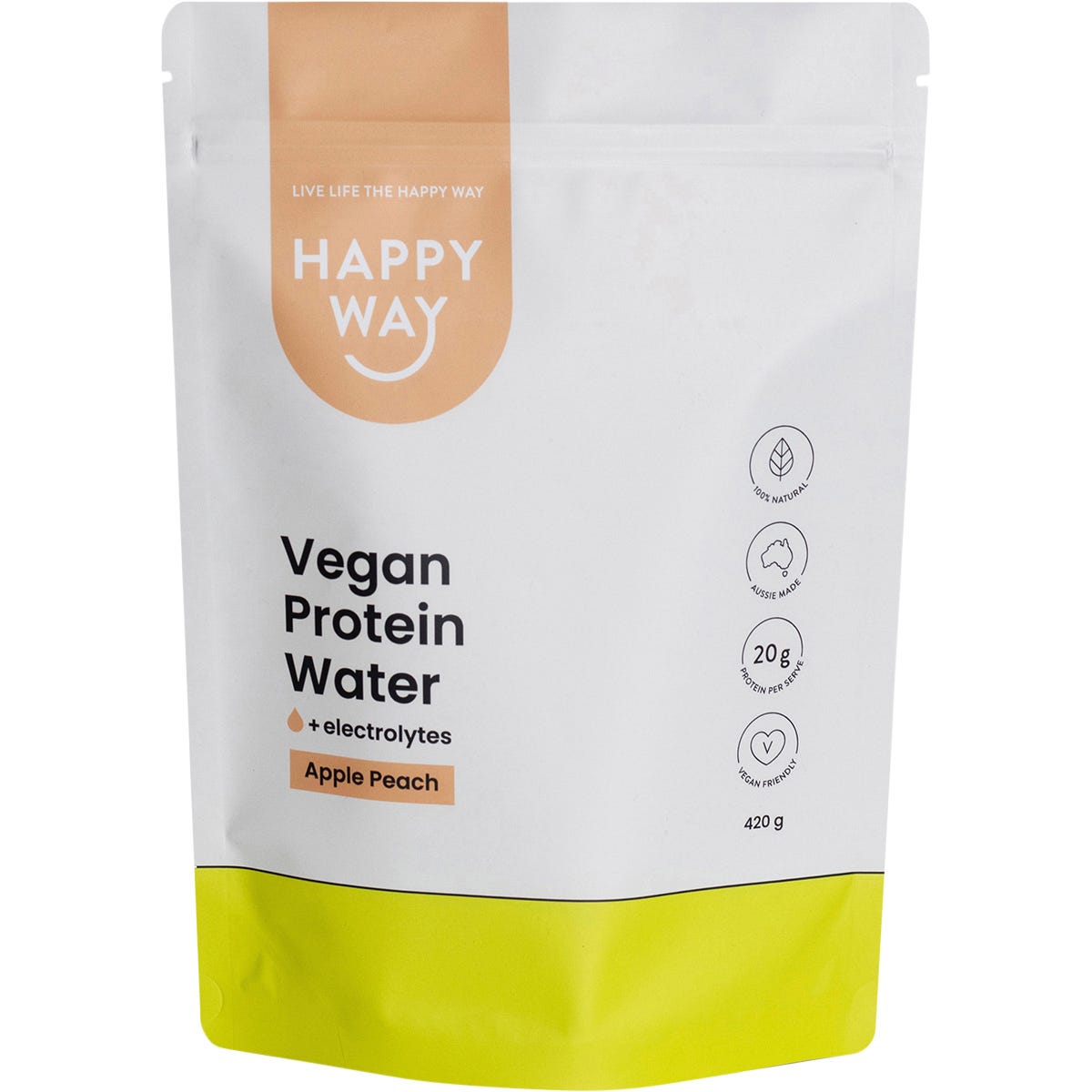 Happy Way- Vegan Protein Water Apple Peach-420g