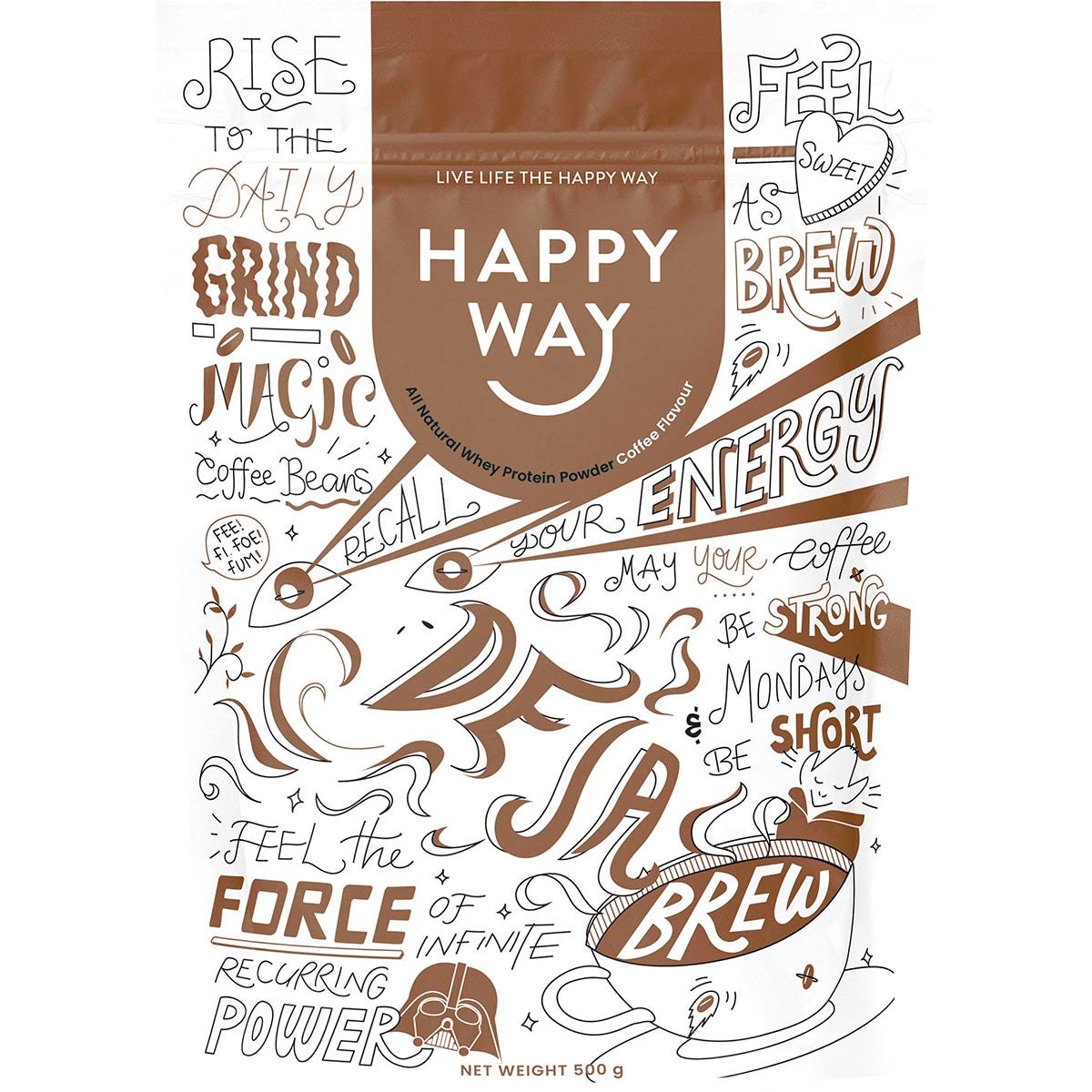 Happy Way- Whey Protein Powder Coffee-500g