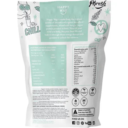 Happy Way- Hemp Protein Powder Cacao Mint-6x60g
