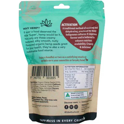 2die4 Live Foods- Hemptations Superfood Hemp Snack Mint Chocolate-200g