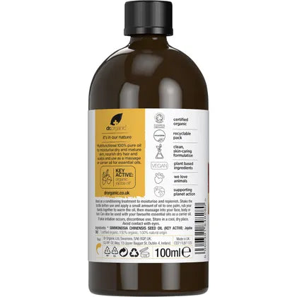 Dr. Organic- Jojoba Oil 100% Pure-100ml