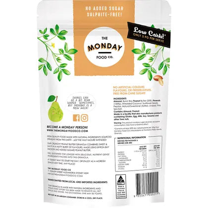 The Monday Food Co.- Keto Gourmet Granola Crunchy Peanut Butter-300g