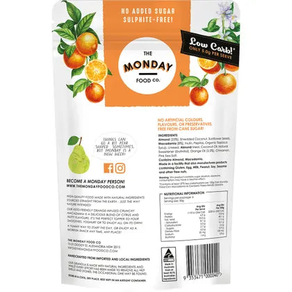 The Monday Food Co.- Keto Gourmet Granola Orange Infused Crunchy Macadamia-300g