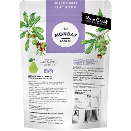The Monday Food Co.- Keto Gourmet Granola Sweet Crunchy Macadamia Clusters-800g