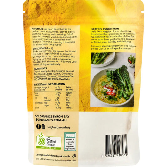 Sol Organics- Kitchari Moong Dhal & Basmati Rice Mix-400g