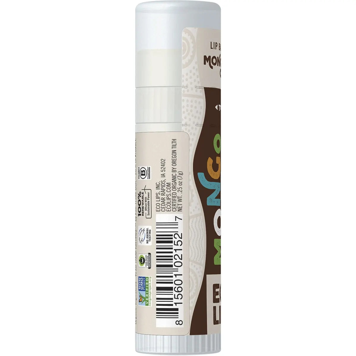 Eco Lips- Lip Balm Display Mongo Kiss Coconut-15x7g