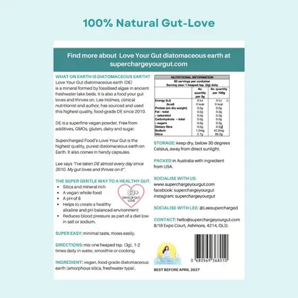 Supercharged Food- Love Your Gut Powder Diatomaceous Earth-250g