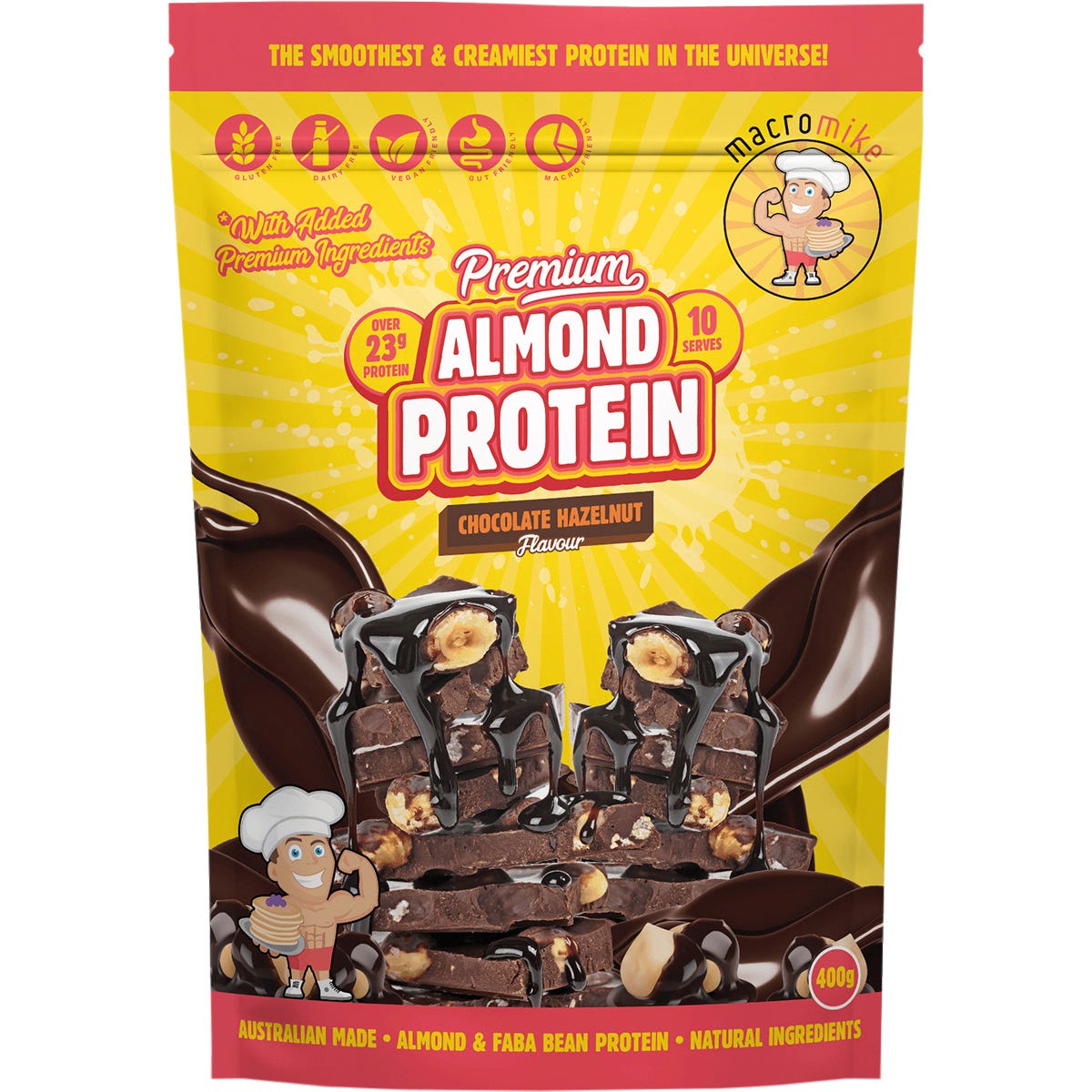 MACRO MIKE- Premium Almond Protein Chocolate Hazelnut-400g