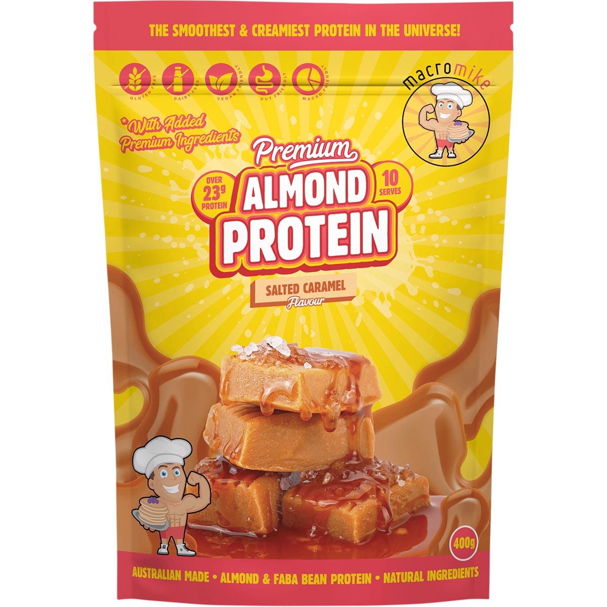 MACRO MIKE- Premium Almond Protein Salted Caramel-400g