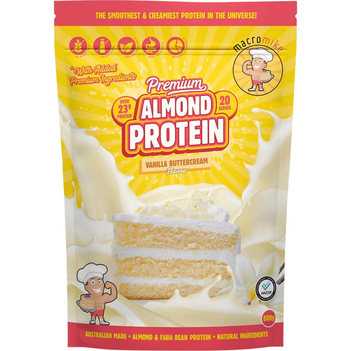 MACRO MIKE- Premium Almond Protein Vanilla Buttercream-800g