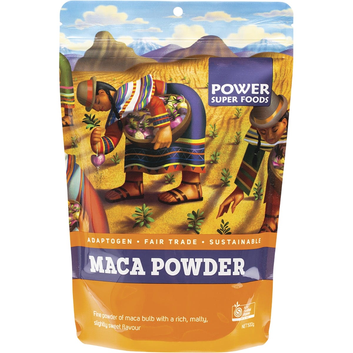 Power Super Foods- Maca Powder Certified Organic-500g