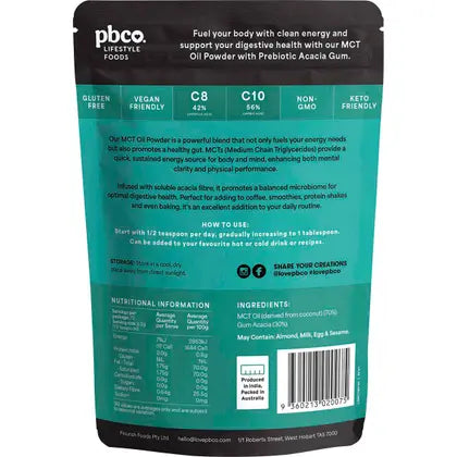 PBco- MCT Oil Powder Unflavoured-180g