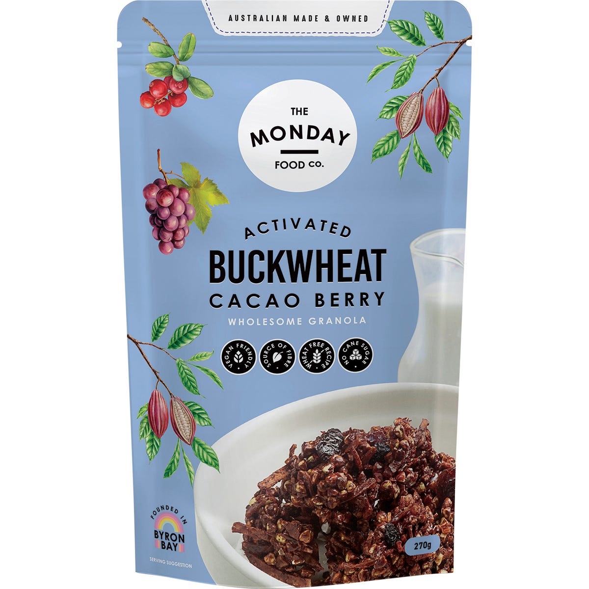 The Monday Food Co.- Activated Buckwheat Granola Cacao Berry-270g