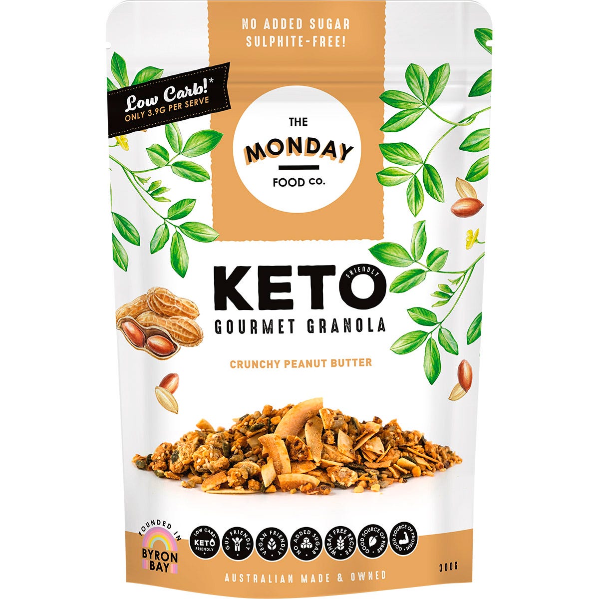 The Monday Food Co.- Keto Gourmet Granola Crunchy Peanut Butter-300g