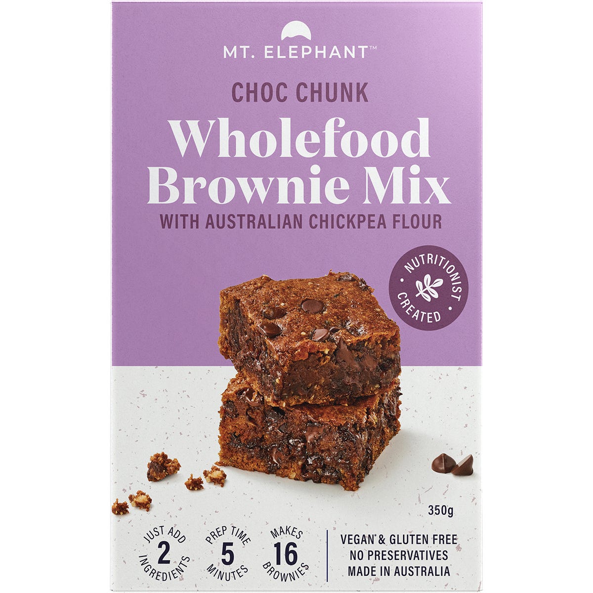 Mt. Elephant- Wholefood Brownie Mix Choc Chunk-350g