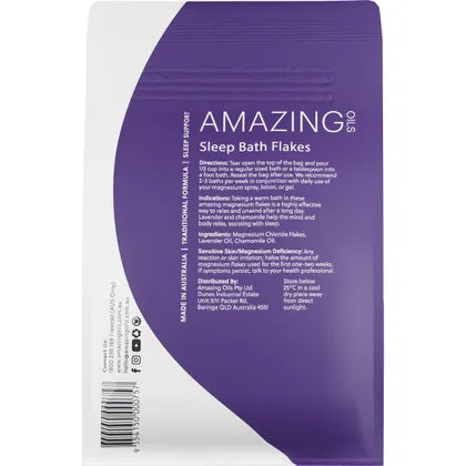 Amazing Oils- Magnesium Sleep Bath Flakes with Lavender & Chamomile-800g