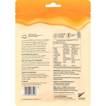 Comvita- Manuka Honey Lozenges Elderberry Extract & Vitamin C-40x4.5g