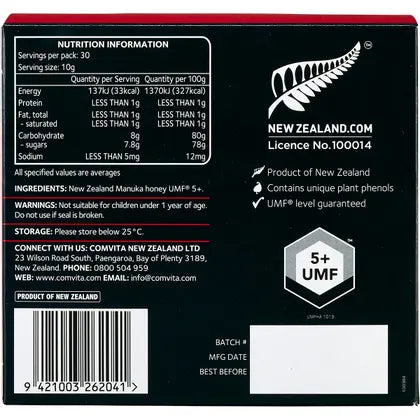 Comvita- Manuka Honey On The Go UMF 5+-30pk