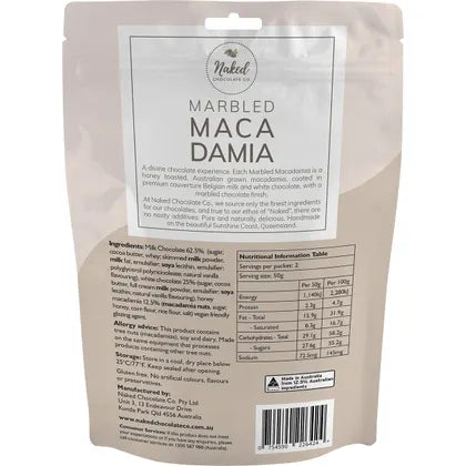 Naked Chocolate Co- Marbled Macadamia Milk and White Chocolate-100g