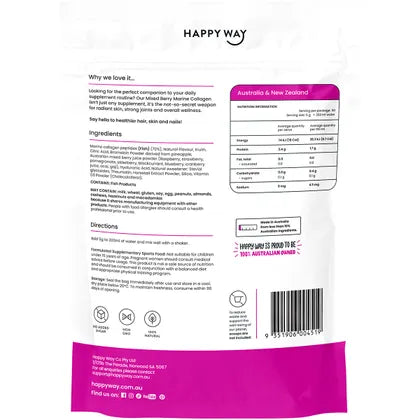Happy Way- Marine Collagen + Vitamin D Mixed Berry-250g