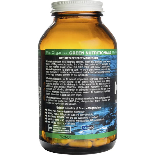 Green Nutritionals- Marine Magnesium Vegan Capsules 260mg-60 Caps