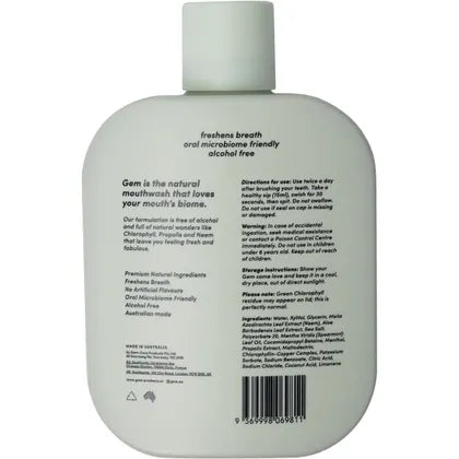 Gem- Mouthwash Premium Natural Crisp Mint-500ml
