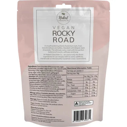 Naked Chocolate Co- Vegan Rocky Road Dark Chocolate-100g