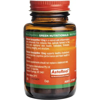 Green Nutritionals- Natural Astaxanthin Vegan Capsules 12mg-20 Caps