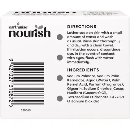 Earthwise Nourish- Natural Soap Bar Coconut & Gardenia-3pk