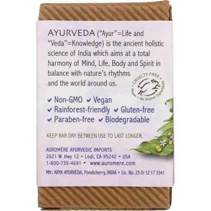 Auromere- Neem Soap Ayurvedic Himalayan Rose-12x78g