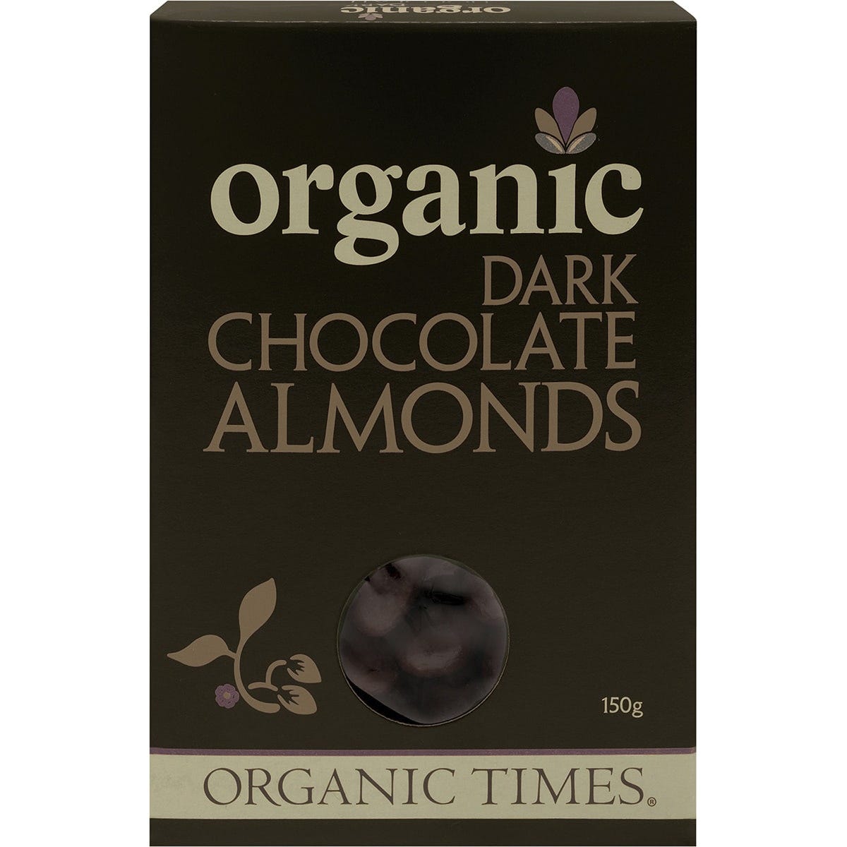 Organic Times- Dark Chocolate Almonds-150g