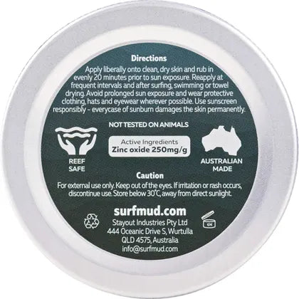 Surfmud- Ocean Addicts Sunscreen SPF 30 Tin-100g