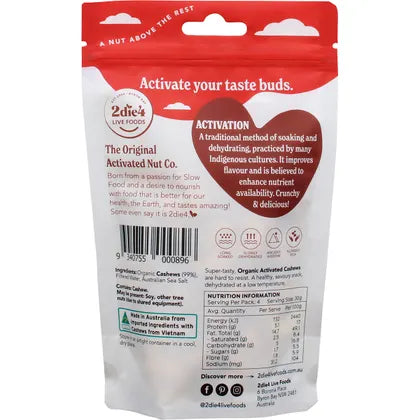 2die4 Live Foods- Organic Activated Cashews-120g