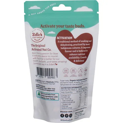 2die4 Live Foods- Organic Activated Hazelnuts-120g