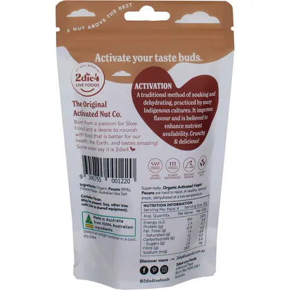 2die4 Live Foods- Organic Activated Pecans Vegan-120g