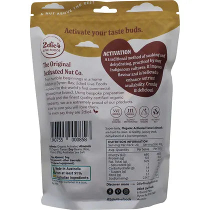 2die4 Live Foods- Organic Activated Tamari Almonds-120g