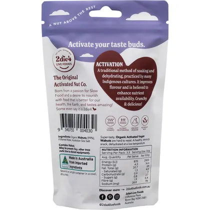 2die4 Live Foods- Organic Activated Walnuts Vegan-100g
