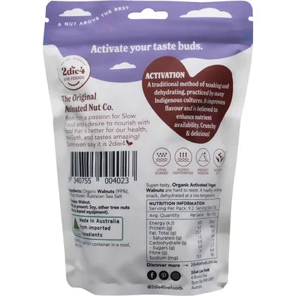 2die4 Live Foods- Organic Activated Walnuts Vegan-275g
