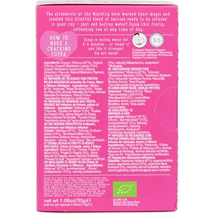Ministry of Tea- Organic Berry Bliss Infusion Tea Bags-20pk
