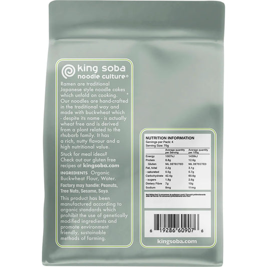 King Soba- Organic Buckwheat Ramen Noodles-280g