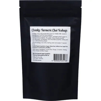 Chai Tea- Organic Chunky Turmeric Chai Tea Bags-20pk