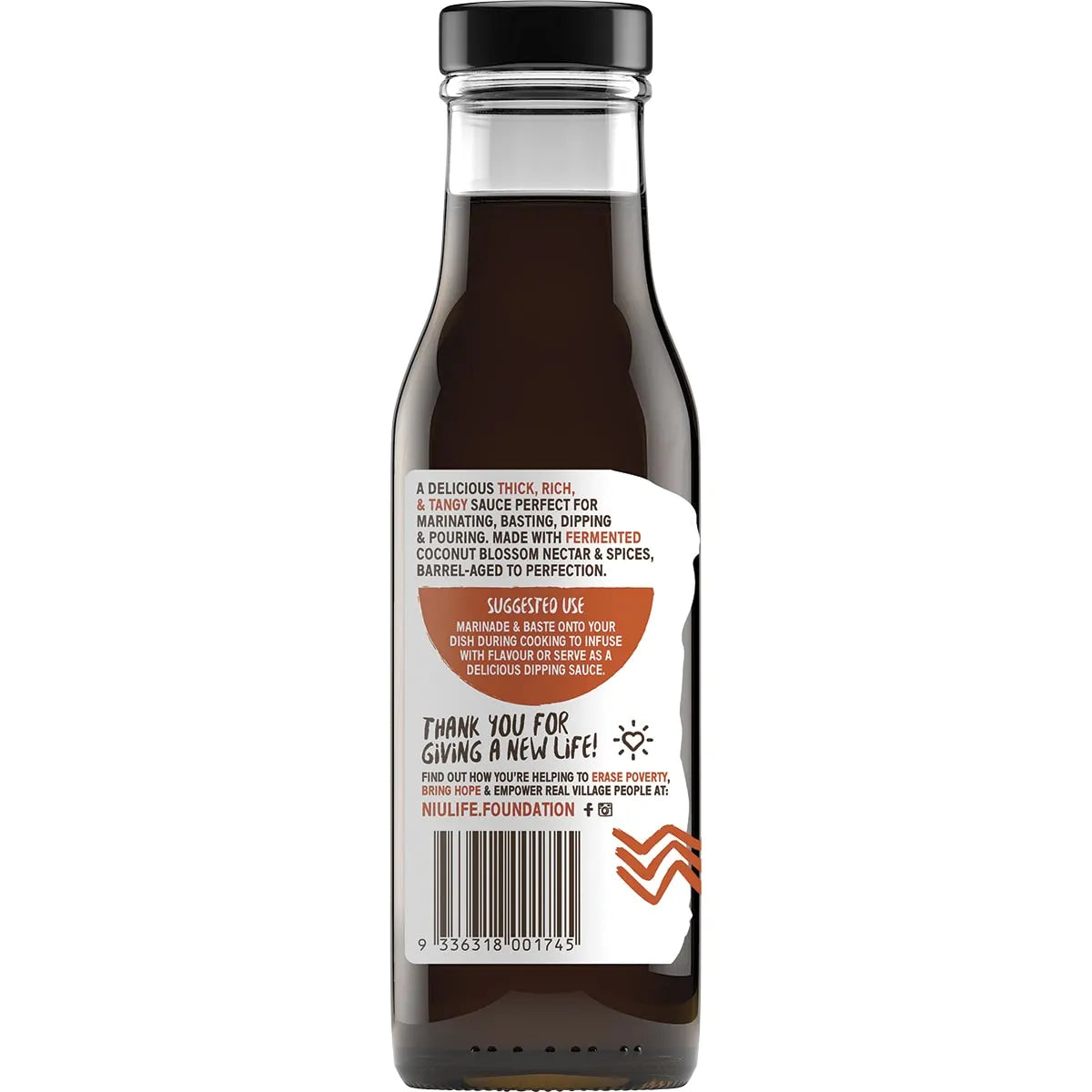 Niulife- Organic Coconut Amino Sauce Extra Thick BBQ-6x250ml