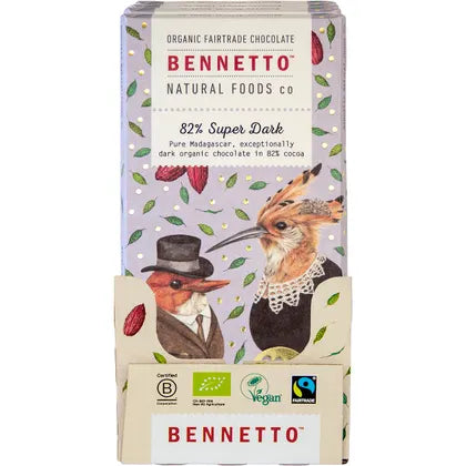 Bennetto- Organic Dark Chocolate 82% Super Dark-12x80g