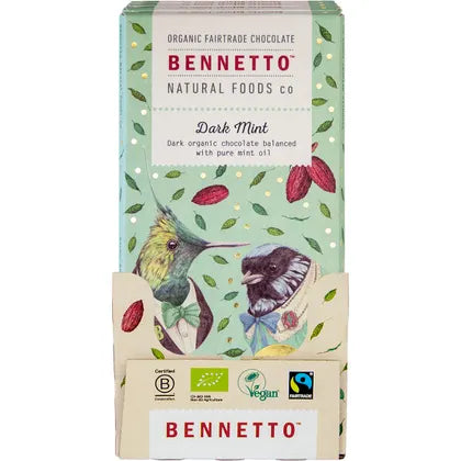 Bennetto- Organic Dark Chocolate Dark Mint-12x80g